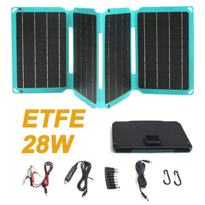 Upgraded 28W 21W 14W Portable Solar Panel Charger Double USB 5V 18V DC Camping Foldable Solar Panel For Phone Charge Power Bank