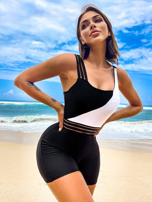 One Shoulder Sexy Women&#39;s Swimsuit one piece Thong bathing suits Patchwork conjunto biquinis feminino trajes de baño mujer 2022