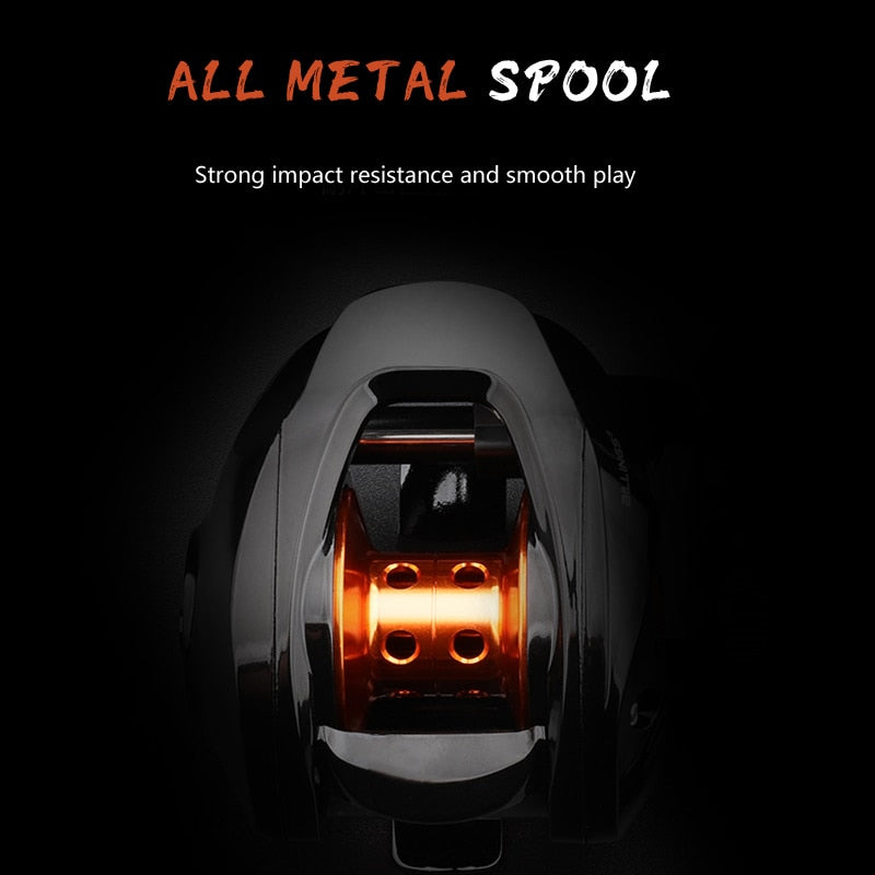 GLS 2022 Lightweight Spool 6.3:1 Gear Ratio Baitcasting Fishing Wheel Left/Right 8kg Max Drag Saltwater Left/Right Fishing Reel