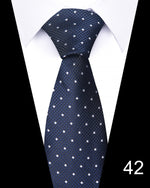 Office Tie For Men Gravatas Fashion Brand 7.5 cm 100% Silk Gravatas Shirt Accessories Dark Blue Plaid Abraham Lincoln&#39;s
