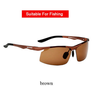 VEITHDIA Sunglasses Aluminum Men Polarized UV400 Lens Rectangle Rimless Driving Fishing Sun Glasses Sports Eyewear For Male 6535