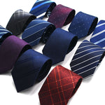 Classic Plaid Neck Ties for Men Casual Suits Tie Gravatas Stripe Blue Mens Neckties For Business Wedding 8cm Width Men Ties