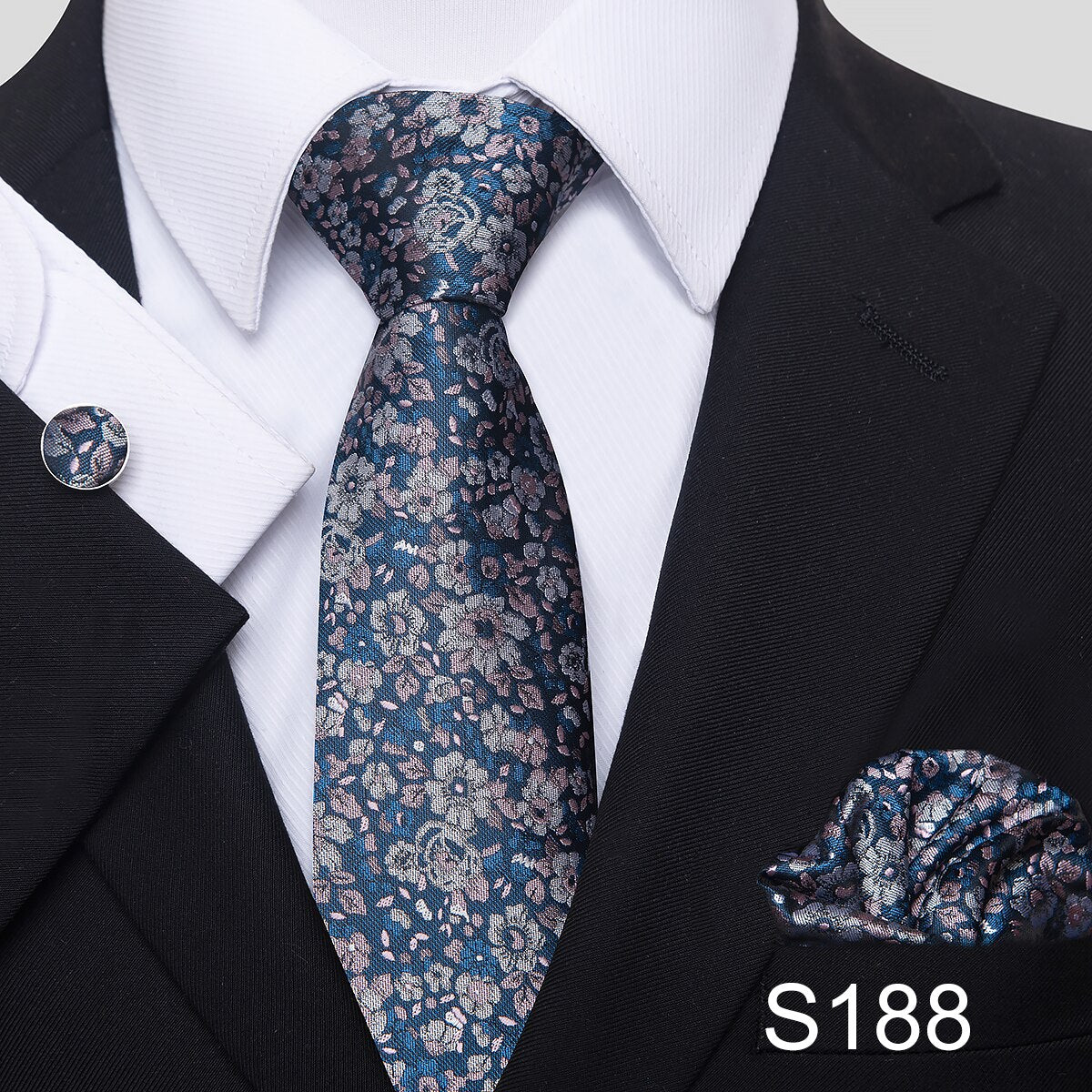 7.5 cm Great Quality Birthday Gift Tie Hanky Cufflink Set Necktie For Men Formal Clothing Purple hombre Gift for Boyfriend