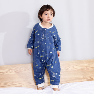 Baby Sleeping Bag Cute Flowers Print Toddler Sleepwear Walk Play Pajamas 2.5Tog Thick Winter Keep Warm Sleepsack 1-4 Years