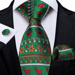 Mens Christmas Tie Set Red Blue 8cm Wide Silk Neck Tie Gift For Men Wedding Accessories