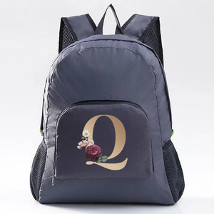 Foldable Backpack Camping Ultralight Folding Travel Bag Hiking Backpack Gold Letter Series Outdoor Sports Rucksack for Men Women