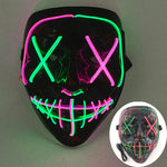 Halloween Neon Led Purge Mask Masque Masquerade Party Masks Light Luminous In The Dark Funny Masks Cosplay Costume Supplies