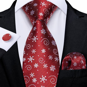 Mens Christmas Tie Set Red Blue 8cm Wide Silk Neck Tie Gift For Men Wedding Accessories
