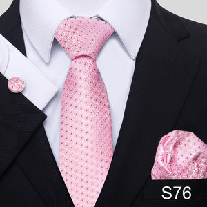 7.5 cm Great Quality Birthday Gift Tie Hanky Cufflink Set Necktie For Men Formal Clothing Purple hombre Gift for Boyfriend