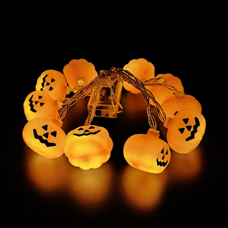 150cm 10LED Halloween LED String Lights Portable Pumpkin Ghost Skeletons Lights for Home Bar Halloween Party Decor Supplies 2022