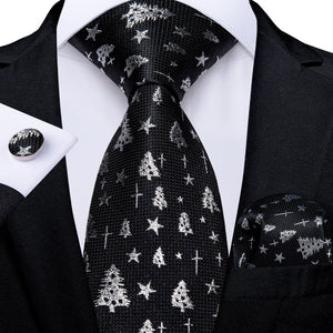 Mens Christmas Tie Set Red Blue 8cm Wide Silk Neck Tie Gift For Men Wedding Accessories