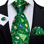 Mens Christmas Tie Set Red Blue 8cm Wide Silk Neck Tie Gift For Men Wedding Accessories
