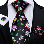 Mens Christmas Tie Set Red Blue 8cm Wide Silk Neck Tie Gift For Men Wedding Accessories