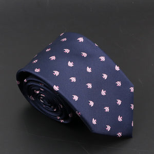 New Blue Printed Men&#39;s Tie Novelty Animal Fruit Pattern Neck Ties S lim Jacquard Woven High Quality Gravatas Accessories For Men