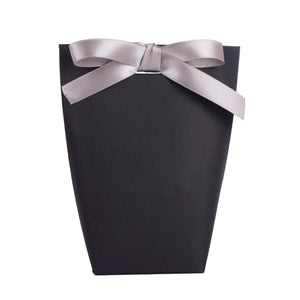 6 pcs Black White Kraft Paper Bag Bronzing French &quot;Merci&quot; Thank You Gift Box Package Brown Party Favor Candy Bags with Ribbon