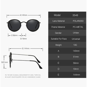 2020 Round Polarized Sunglasses Men Polaroid Sun Glasses Women Metal Frame Black Lens Eyewear Driving Goggles UV400