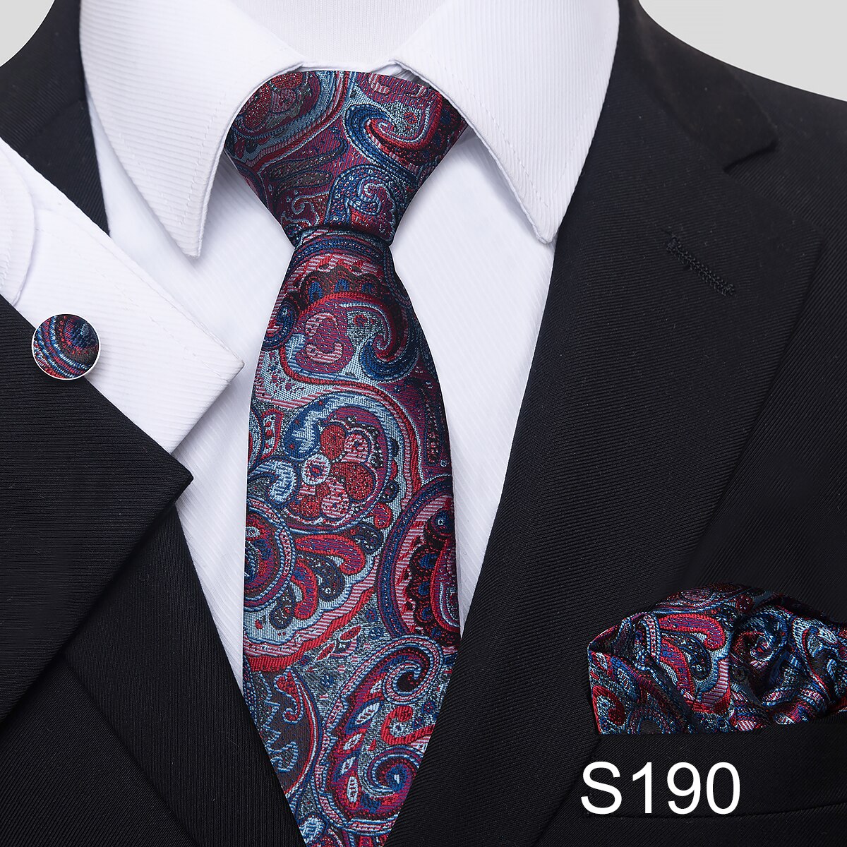 7.5 cm Great Quality Birthday Gift Tie Hanky Cufflink Set Necktie For Men Formal Clothing Purple hombre Gift for Boyfriend