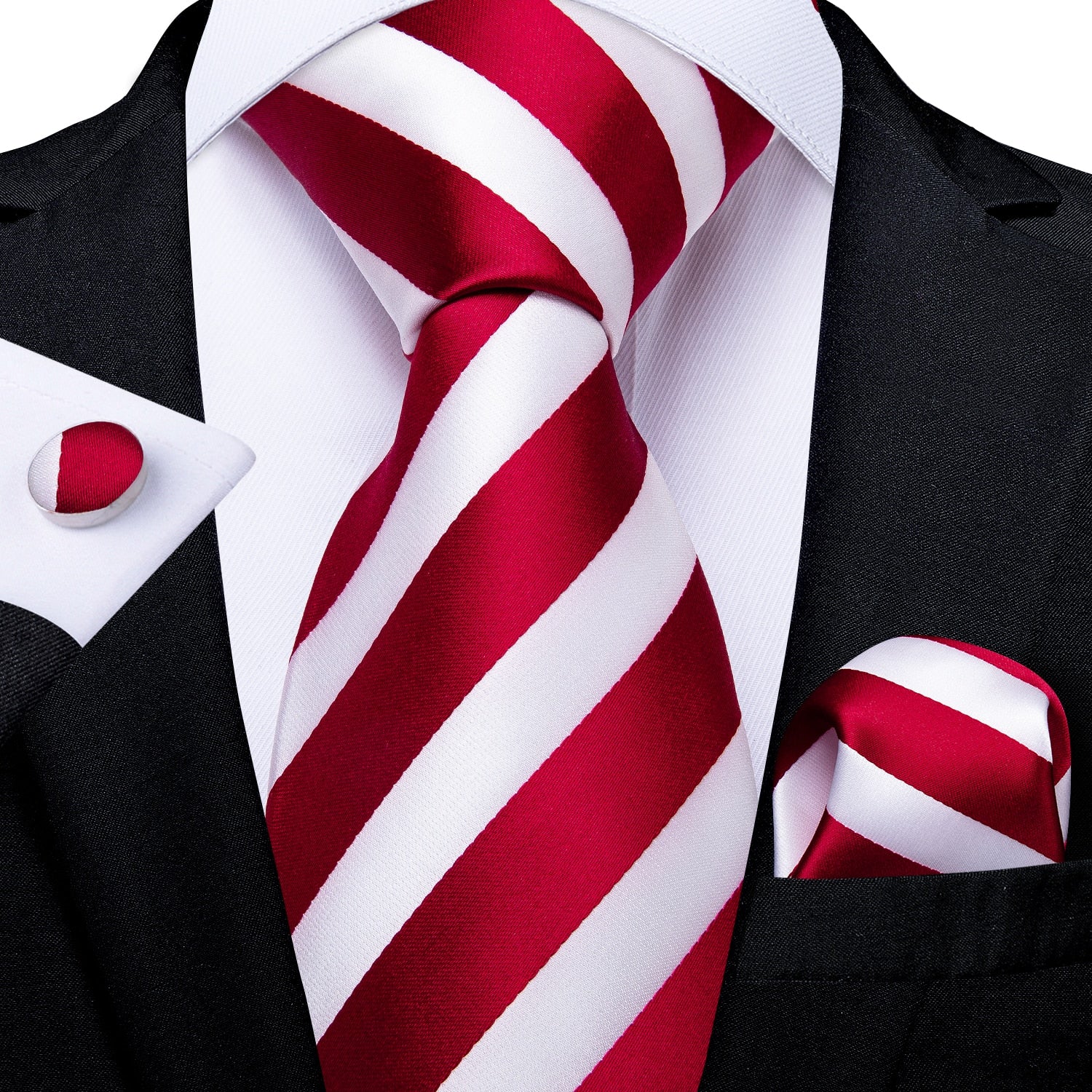 Mens Christmas Tie Set Red Blue 8cm Wide Silk Neck Tie Gift For Men Wedding Accessories