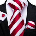 Mens Christmas Tie Set Red Blue 8cm Wide Silk Neck Tie Gift For Men Wedding Accessories