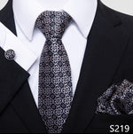 Fashion Brand Nice Handmade Silk Tie Handkerchief Cufflink Set For Men Necktie Orange Paisley Shirt Accessories lover&#39;s day