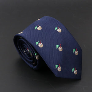 New Blue Printed Men&#39;s Tie Novelty Animal Fruit Pattern Neck Ties S lim Jacquard Woven High Quality Gravatas Accessories For Men