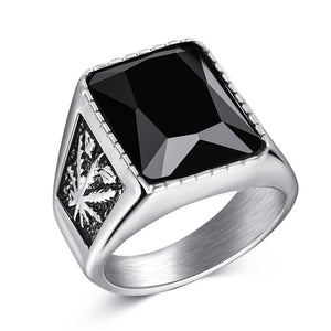 Fashion Men Ring Stainless Steel Simple Style Black Golden Silver Color Square Ring Charm Hiphop Male Jewelry Party Gift
