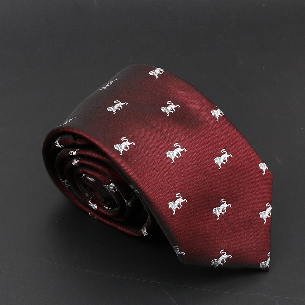 New Blue Printed Men&#39;s Tie Novelty Animal Fruit Pattern Neck Ties S lim Jacquard Woven High Quality Gravatas Accessories For Men