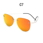 100% Titanium Polarized sunglasses Polaroid super Light Brand Designer Rimless Polaroid Gafas Men Sun glasses eyewear
