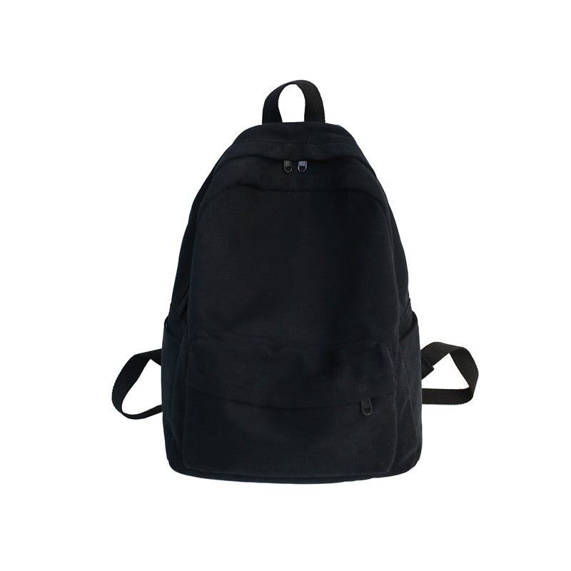 School Female White Backpack Kawaii Women Cotton Canvas School Bag Teenage Girl Backpacks Fashion Ladies Satchel