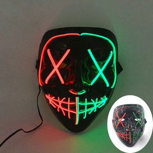 Halloween Neon Led Purge Mask Masque Masquerade Party Masks Light Luminous In The Dark Funny Masks Cosplay Costume Supplies