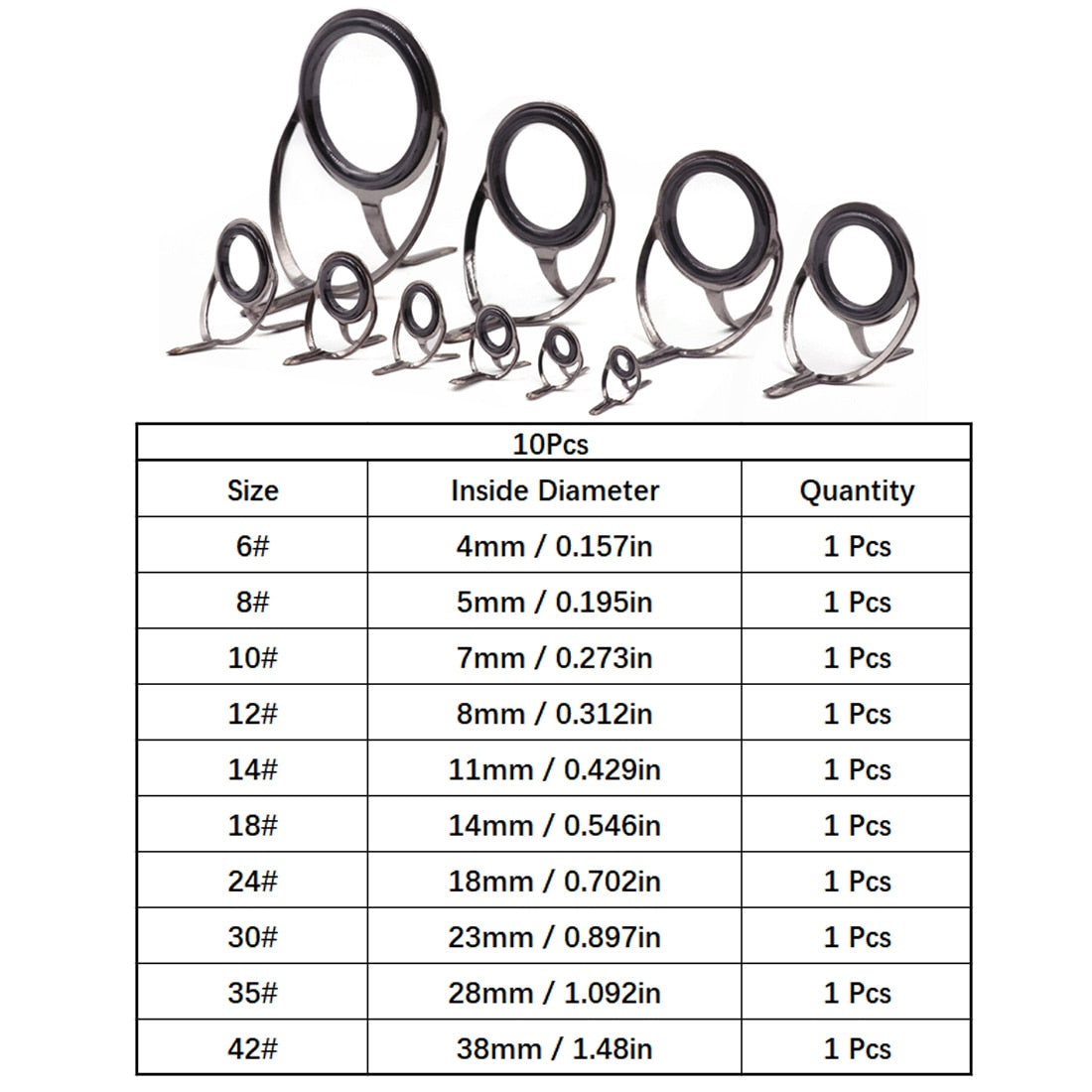 Fishing Rod Guide 50~120Pcs Stainless Steel Ceramics Rings Rod Repair Kit Spinning Casting Mixed Size Replacement Accessories