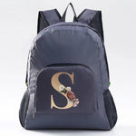Foldable Backpack Camping Ultralight Folding Travel Bag Hiking Backpack Gold Letter Series Outdoor Sports Rucksack for Men Women