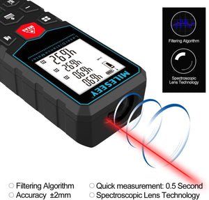 Mileseey Laser Distance Meter Electronic Roulette Digital Tape Rangefinder Level Bubble Trena Metro Range Finder Measuring Tools