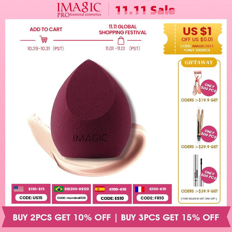 IMAGIC  Makeup Sponge Puff  Professional Cosmetic Puff For Foundation Beauty Cosmetic make up sponge Puff