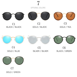 2020 Round Polarized Sunglasses Men Polaroid Sun Glasses Women Metal Frame Black Lens Eyewear Driving Goggles UV400