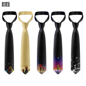 Anime Cartoon Little Prince Ties Fashion 8cm Width Men Women Polyester Fun Casual Necktie Wedding Party Shirts Accessories Gifts