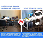HDMI KVM Switch 2 Port Box Share 2 PCs with One Monitor 4K@30Hz with USB2.0  Support Keyboard and Mouse Connections
