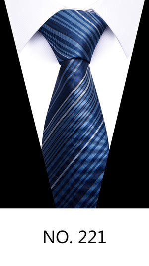 Newest design 7.5 and 8 cm Luxurious Silk Necktie Men Tie Gravatas Dark Gray Striped Shirt Accessories Man&#39;s New Year&#39;s Day