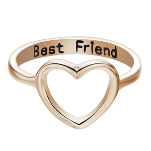 Fashion Gold Silver Color Heart Shaped Wedding Ring for Woman Female Stainless Steel Statement Engagement Best Friend Jewelry