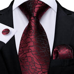New Design Wedding Men Tie Red  Solid Striped Paisley Neckties For Men Business Dropshipping DiBanGu Hanky Cufflinks Tie Set