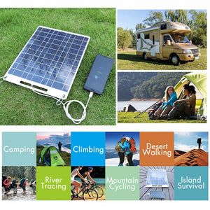 30W Solar Panel Portable 5V Fast-charging Cell Board Outdoor Emergency Charging Battery Camping Hiking Travel Phone Charger