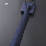Lazy Zipper Men&#39;s Tie Business Formal Dress Wear Stripe Solid Color Zipper Necktie Wholesale Gifts for Men Slim Skinny Tie
