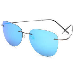 100% Titanium Polarized sunglasses Polaroid super Light Brand Designer Rimless Polaroid Gafas Men Sun glasses eyewear