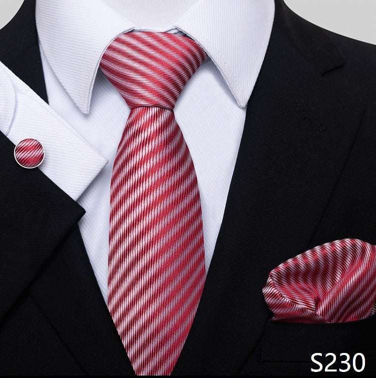 Fashion Brand Nice Handmade Silk Tie Handkerchief Cufflink Set For Men Necktie Orange Paisley Shirt Accessories lover&#39;s day