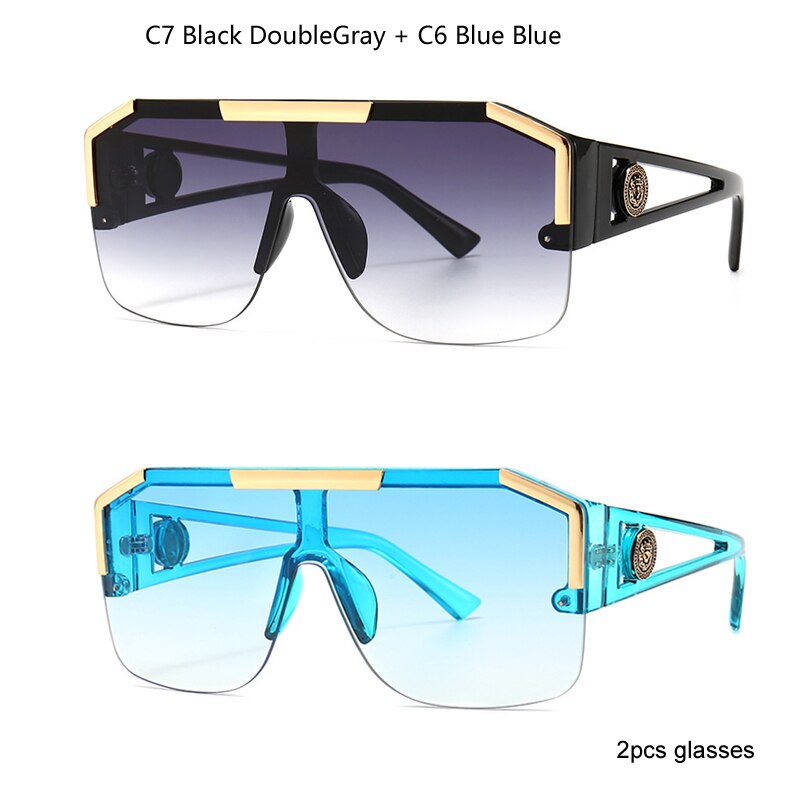 2021 New Fashion Big Square Sunglasses Men Style Gradient Trendy Driving Retro Brand Design Sun Glasses UV400 Wholesale Dropship