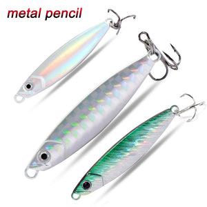 Metal Fishing Lure 10g 15g 20g Shore Cast Hook Swimbait Spoon Jig Artificial Bait Laser Cover Pike Trout Pesca Spinning Tackle