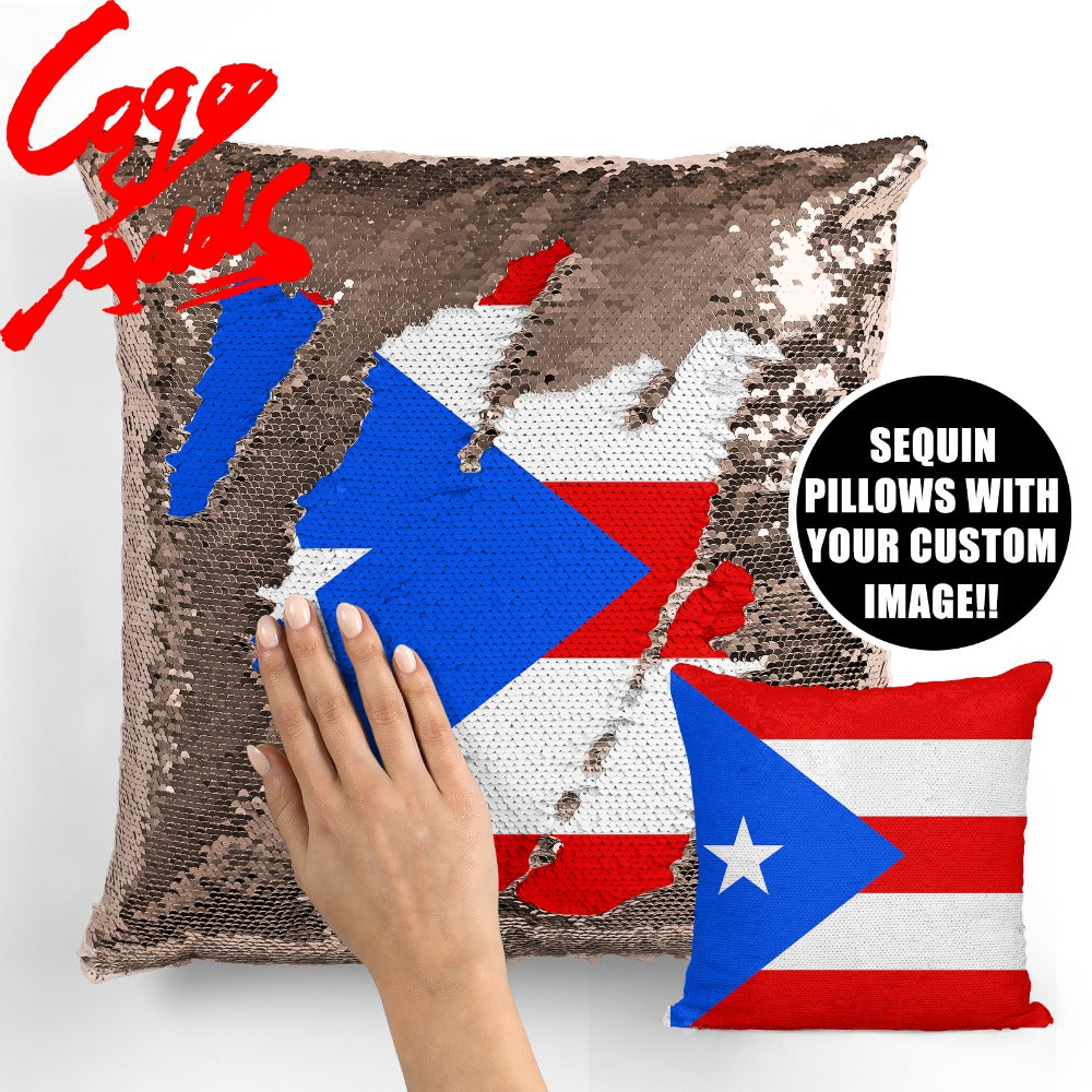 Puerto Rico decorative throw pillows reversible mermaid sequin pillow case cover dropshipping