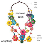 UDDEIN Bohemian maxi necklace for women party jewelry multi layer wood tassel pendant statement choker flower necklace collar