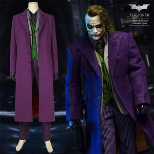 DC The Dark Knight Rises Joker Costume Cosplay Batman Vest Mask T-shirt Suit Coat Blazer Adult Heath Ledger Halloween Custom