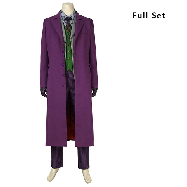 DC The Dark Knight Rises Joker Costume Cosplay Batman Vest Mask T-shirt Suit Coat Blazer Adult Heath Ledger Halloween Custom